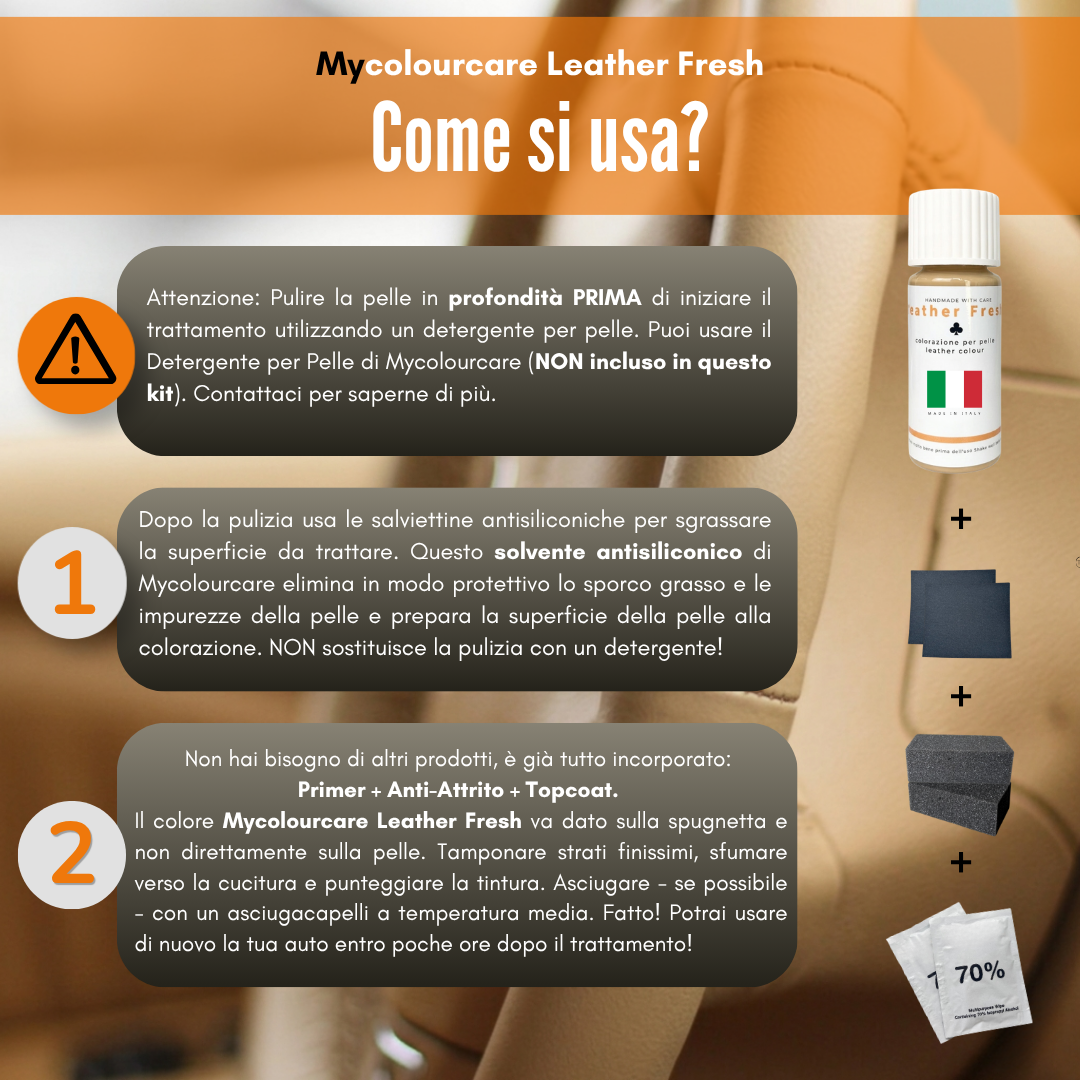 Come si usa Mycolourcare Leather Fresh